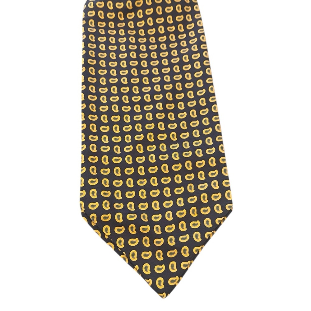 Luciano Barbera for Louis, Boston 100% Italian Silk Ascot Blue and Gold